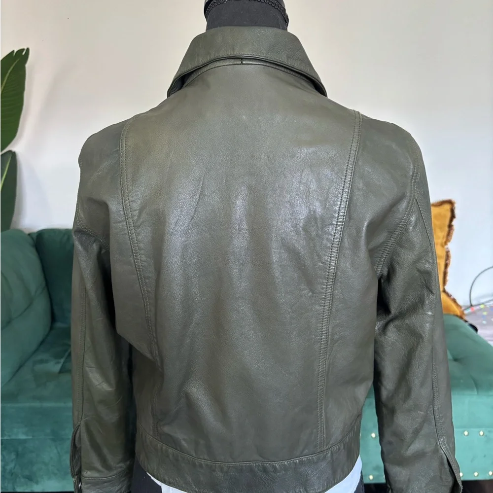 Members Only Vintage Olive Green Leather Jacket - Picture 10 of 16